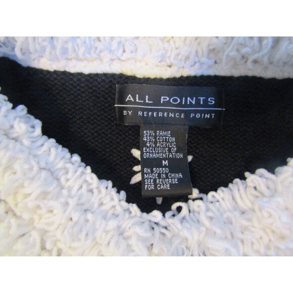 Snowman Christmas Cardigan Vintage 80s Holiday Sweater All Points Size M - Picture 9 of 9